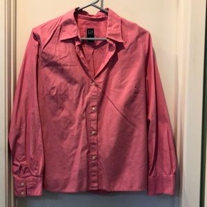 Pink button down blouse